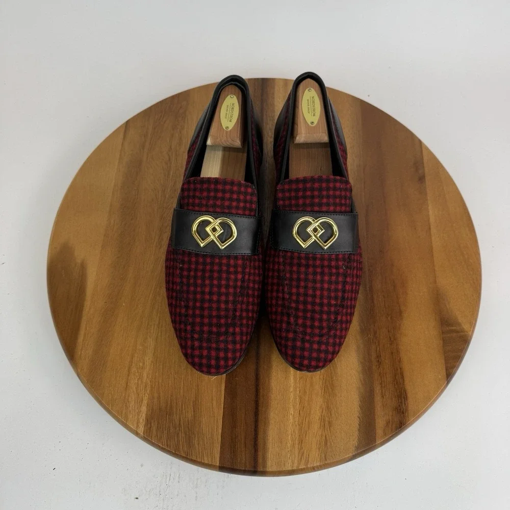 Mens DSquared2 Red‎ Plain Casual Comfort Slip On Penny Loafers Shoes Size EU 42